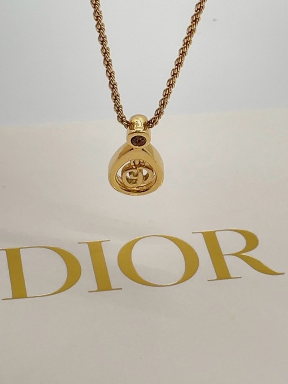 Christian Dior Gold-Tone Pendant Necklace 🌟